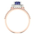 thumbnail image 4 of Clara Pucci 14K Rose/White Gold Round Cut 1Ct Simulated Tanzanite Engagement Ring + Matching Band - Luxury Box Included, 4 of 7