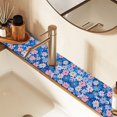 thumbnail image 2 of Yayeee Faucet Mat for Kitchen Sink 14.7" Diatomite Long Splash Guard Pad, Blue Daisy, 2 of 7
