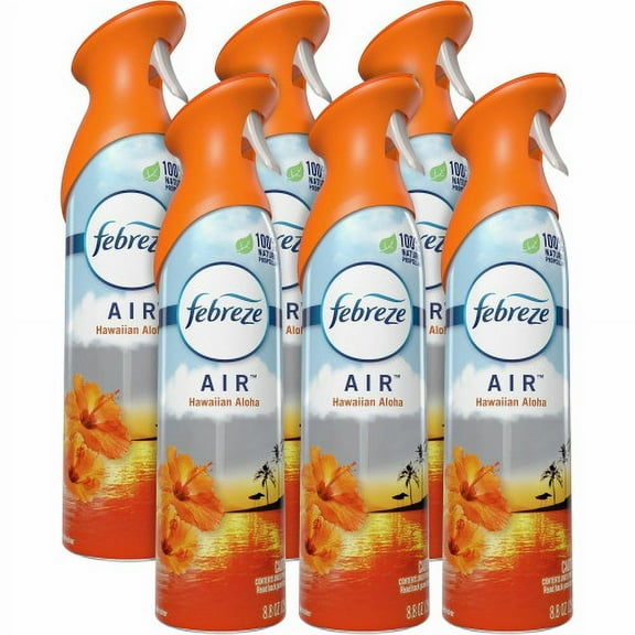 Febreze AIR, Hawaiian Aloha, 8.8 oz Aerosol Spray, 6/Carton, Each