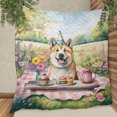 thumbnail image 3 of Happy Mother's Day Akita with Sweets and Flowers at a Picnic Quilt Blanket Inu Dog Lover Cozy Comforter Throw Blanket - 13005, 3 of 5