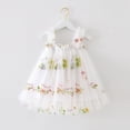 thumbnail image 2 of Flower Girl Dress Sleeveless Embroider Princess Dress Dance Party Floral Clothes Little Girl Dresses White 2-3 Years, 2 of 4