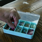 (2 pack) Everything Mary 10 Compartment Plastic Bead Storage Box, Teal (Single)
