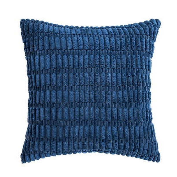 Nvzi 2 fundas de almohada de color sólido con diseño de grano de trigo simple, una funda de almohada simple en un color sólido de 19,69 x 19,69 pulgadas (azul oscuro)