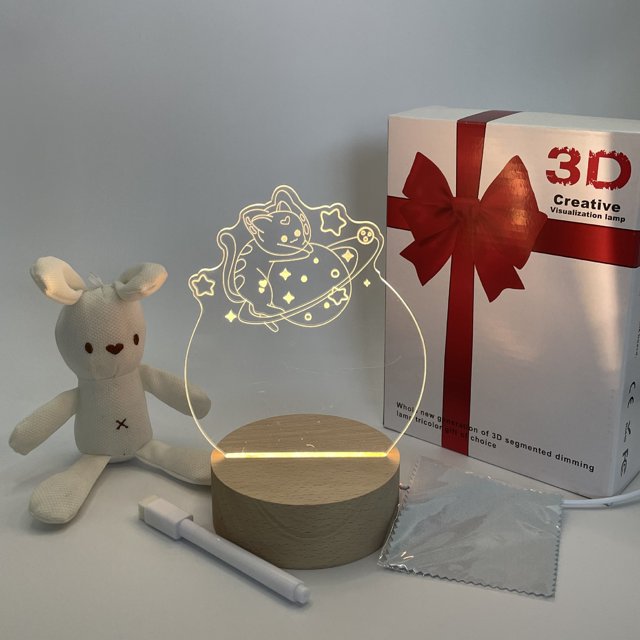 sale solid wood message board night light 3D Creative light acrylic table lamp atmosphere lamp