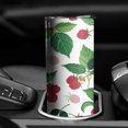 thumbnail image 3 of 20 OZ Slim Tumblers Strawberry Fruit Coffee Travel Mug with Lid and Straw,Stainless Steel Vacuum Insulated Water Bottle Gifts for Fathers Husband, 3 of 7