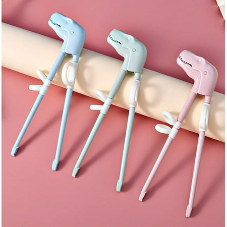 

TRIANU 3 Pairs Kids Chopsticks Cute Dinosaur Cartoon Design Plastic Training Chopsticks for Kids Chopstick Helper/Trainer