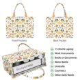thumbnail image 2 of Large Capacity Tote Bag,Mixed Fruits Leaves White Pattern Handbag Fashion Luxury Tote Bag,15.7"x13"x 5.1" Inches,Laptop Compatible, 2 of 6