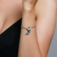 thumbnail image 3 of HOOUN Fashion Women Chain Bracelets Gradient Blue Spread Wing Butterfly Pendant 0545-Light Blue, 3 of 5