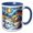 Blue/White, variant on 3drose, Winter Landscape. Four Season Series. Trees, Birds, Houses, Art Gift, 11oz Mug