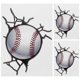 thumbnail image 3 of 3 Sheets of Baseball Wall Sticker Fitness Room Wall Decal Self-adhesive Sports Wall Sticker for Room, 3 of 4