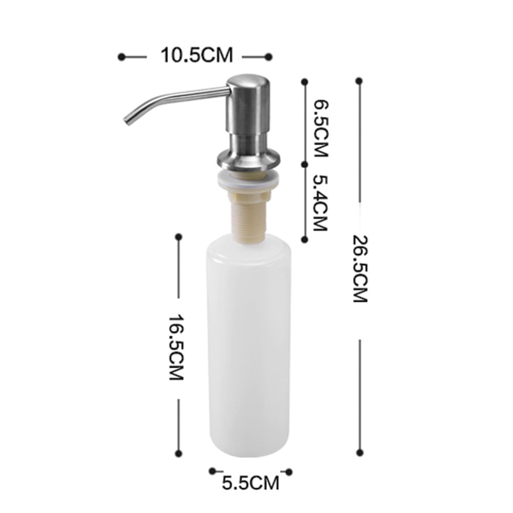 SUNSBELL Kitchen Soap Dispensers Stainless Steel soap dispenser bottle replacement Kitchen Sink Counter top Soap Dispenser Plastic Bottle Kitchen ...