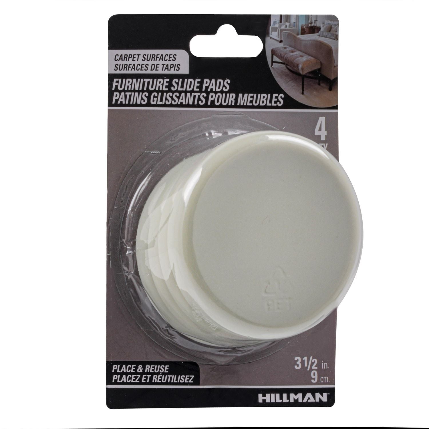 SLIDE GLIDES  3-1/2"  ROUND 4PC