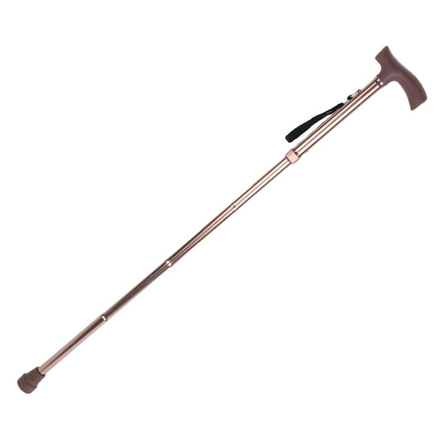 Bastón Plegable de Seguridad para Personas Mayores, Guía, Bastón Ciego, Muleta de Bronce, Longitud Ajustable, Antideslizante, Correa de Muñeca Humanizada
