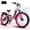 Pink, variant on ESKUTE C300R 750W Electric Bike for Adults, 48V 20.8Ah Battery, 26"x4.0" Fat Tire Step-Thru Ebike, 20MPH, 80 Miles, Full Suspension Electric Bicycle, 8-Speed White, UL2849