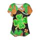 thumbnail image 4 of Fiudx Liquidación de Ahorros de Verano Top de Primavera/Verano de Manga Corta Informal con Cuello En V Estampado Del Día de San Patricio para Mujer, 4 of 5