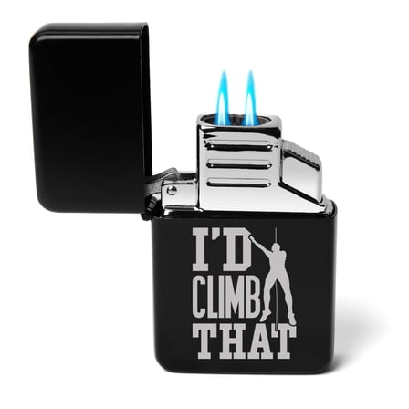 Dual Flame Torch Lighter I'd Climb That Climber (Black)