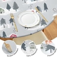 thumbnail image 4 of Gray Christmas House and Tree Pattern Round Fitted Tablecloth with Elastic Edge,Dining Table Cover Waterproof,Outdoor Round Tablecloth for Camping,Dining,Indoor and Outdoor, 4 of 7