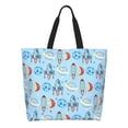 thumbnail image 1 of Disketp Cartoon Rocket With Space Bolsa Tote Estampada para Mujer, Bolso de Hombro y de Mano para Compras y Viajes, 1 of 8