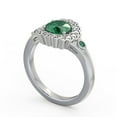thumbnail image 2 of 1.69 Ct Beautiful Floral Halo Round Cut Emerald Gemstone Real Diamond Wedding Ring 14K White Gold Size 9, 2 of 7