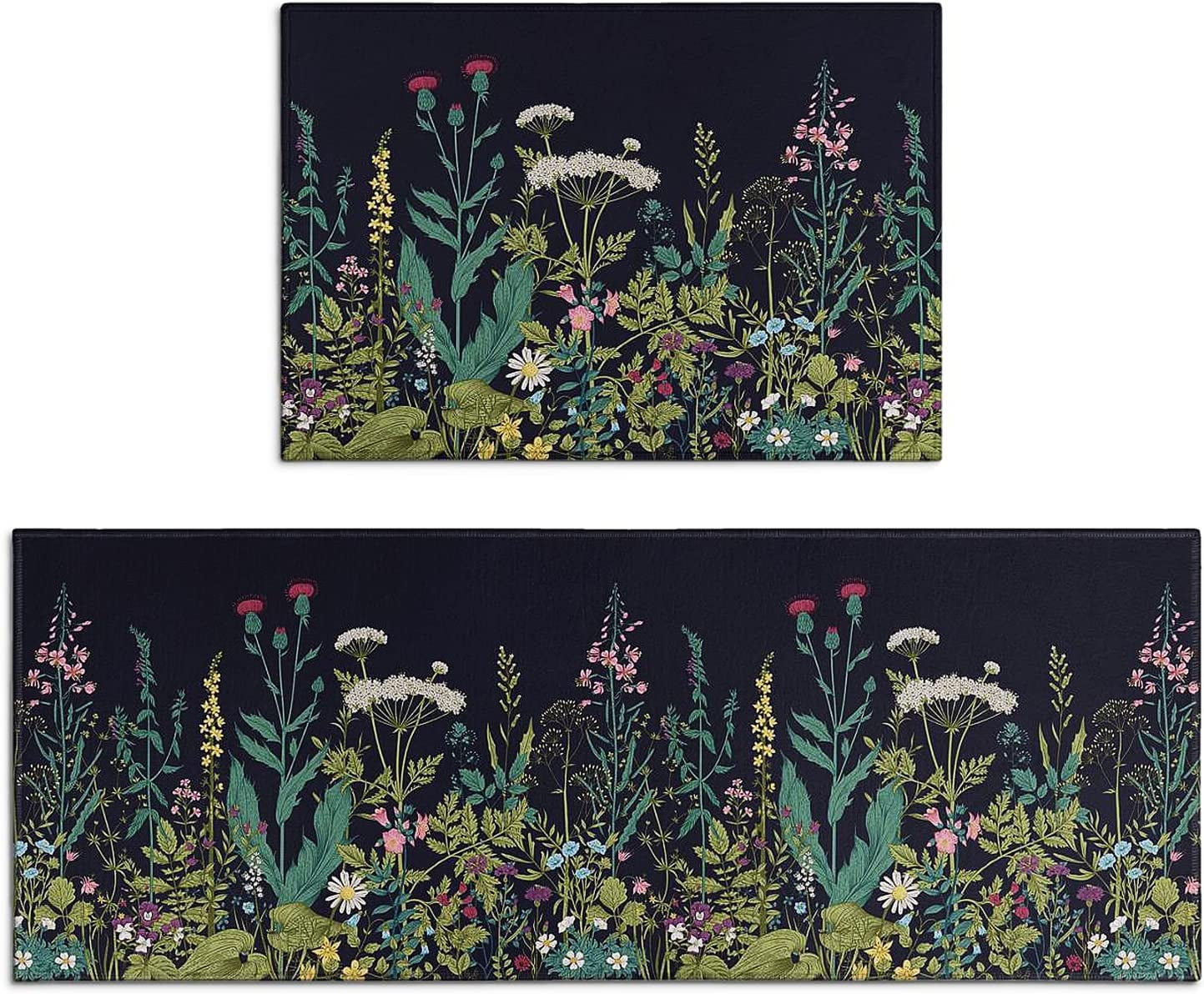 Teal Kitchen Rugs and Mats Non Skid Washable, NonSlip Backing Kitchen