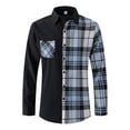thumbnail image 1 of Blusa y camisa de manga larga con cuello vuelto para hombre, estilo casual, a la moda, con solapa y botones, de poliéster, 1 of 8