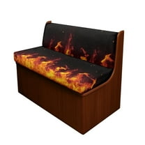 Kuiaobaty Flame Yellow Pattern RV Dinette Cushions Covers Camper Cushion Slipcovers with 1 Backrest Cover & 1 Bench Cove for RV Camper Car Bench Sofa Slipcovers Accessories