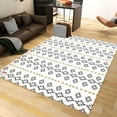 thumbnail image 2 of Modern Bohemian Black and White Print Area Rug 5x6ft Abstract Geometric Distressed Mid-Century Rugs Easy Clean with Non-Slip Backing Indoor Carpet for Living Room Bedroom Study Floor Mat, 2 of 6