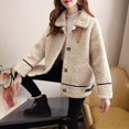 thumbnail image 2 of Kaemgyyd Sherpa Jackets for Women Causal Fashion Fleece Winter Coats Loose Button down Outerwear with Pockets, 2 of 7