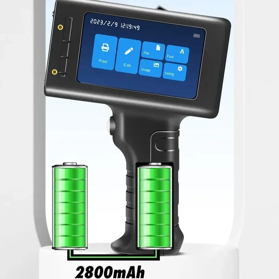 12.7mm Portable Handheld Inkjet Printer For Batch Number Barcode QR Code Textile Hand Printer Label Coding Machine ,Fast-Drying Ink with Crisp Output