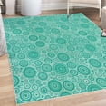 thumbnail image 1 of Geometric Decorative Rug, Different Sized Circles and Rounds Simple Style Graphic Print Shabby Home, Quality Carpet for Bedroom Dorm and Living Room, 6 Sizes, Dark Seafoam, by Ambesonne, 1 of 4