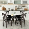thumbnail image 5 of Costway Set of 2 Dining Room Chair Coffee Rubber Wood Frame and Upholstered Padded Seat Coffee, 5 of 11