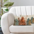 thumbnail image 2 of Rustic Fall Lumbar Pillow Covers 12x20 Set of 2 Watercolor Tree Autumn Nature Themed Brown Blue Orange Forest Print Decorative Throw Pillows Linen Cushion Case Decor for Sofa Couch Bed, 2 of 6