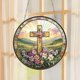 thumbnail image 4 of Atrapasueños de Flores, Vitral de Imitación, Colgante de Ventana, Arte de Pared de Cristo, Versículo Bíblico Religioso, Regalo, 4 of 6
