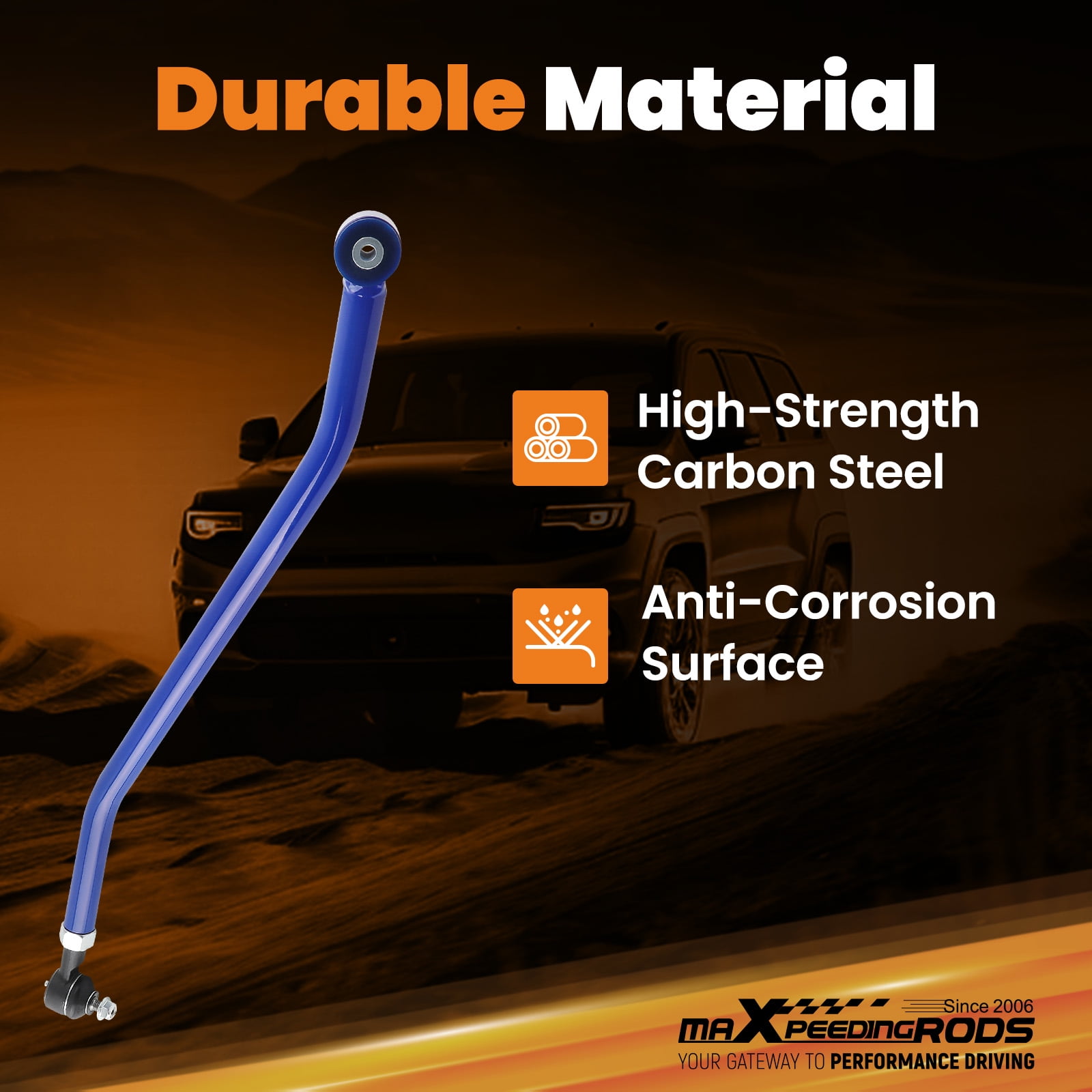 maXpeedingrods Adjustable Front Track Bar for Jeep Cherokee XJ Wrangler TJ with 1.5-4.5" Lift, Poly Bushing