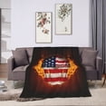 thumbnail image 2 of XMXY Fleece Throw Blanket for Couch, American Flag Flame Skull Lightweight Plush Fuzzy Cozy Soft Bed Blankets and Throws for Sofa, 50"x40" inches, 2 of 8