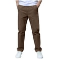 thumbnail image 2 of Floleo Boys' Spring and Summer Pants Solid Color Legged Casual Pants Comfortable Breathable Versatile for Daily Use Weekend Vacation Outdoor Sports(Wine,3-4 Years), 2 of 6