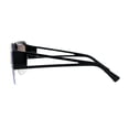 thumbnail image 4 of Mens Half Rim Flat Top Mobster Squared Shield Sunglasses Black Rainbow Mirror, 4 of 4