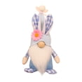 thumbnail image 2 of Easter Decorations Faceless Gnomes, Bunny-Eared Couple Dolls With Blue-White Plaid Design & Floral Accents, Handmade Forest Man & Apron Gnome Decor For Easter, Spring Parties,, 2 of 3