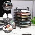 thumbnail image 7 of Mind Reader 6-Tier Paper Tray, Desktop Organizer, File Storage, Office, Metal Mesh, Black, 7 of 7