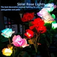 thumbnail image 3 of Paquete de 4 Luces Solares de Jardín, Luces Decorativas de Flores Solares con 20 Flores de Rosas para Decoración de Fiesta en el Césped del Patio Exterior, 3 of 5