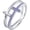 White, variant on Engagement Wedding 925 Sterling Silver 14K Rose Gold Plating Round Cut Tanzanite Christmas Special Double Cross Ring For Women