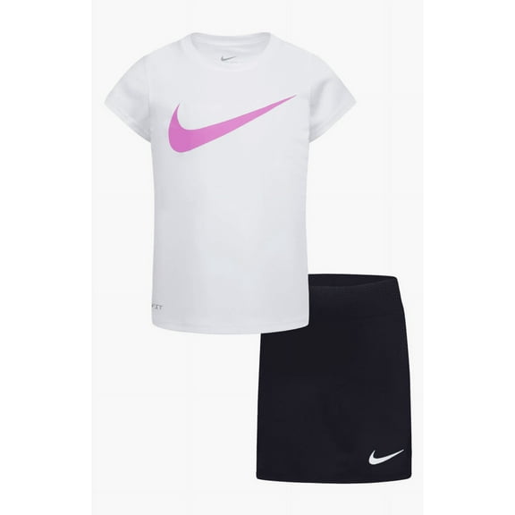 Nike Girl's Dri-FIT Scooter T-Shirt & Shorts Set Size 6 Black/White