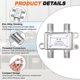 thumbnail image 3 of Divisor de Cable Coaxial Uxcell de 3 Vías, Conector Tipo F de 5-2400 MHz, Distribuidor de Señal de Baja Pérdida para TV, Antena de Satélite, Módem, Teatro en Casa, HDTV, CATV, Tono Plateado, 3 of 6