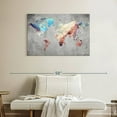 thumbnail image 2 of Elephant Stock Artistic Touch World Map Wall Art - Horizontal Canvas Wall Art - Living Room Wall Decor - Map Canvas - Blue And Gray Decor - 39" x 26", 2 of 8