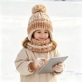 thumbnail image 5 of Toddler Hats, Gloves and Scarves Sets Winter Warm Knit Thick Thermal Stretchy Ski Head Hat Scarf Gloves Set, 5 of 7