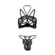 thumbnail image 1 of Gibobby Lencería mujer erótica Bragas de satén para mujer, sexy, con costuras de cinta, sin espalda, lencería erótica(Negro, CH), 1 of 5