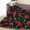thumbnail image 6 of Pofeuu Cherry Print Ultra-Soft Micro Fleece Blanket,for Bed Or Sofa,All Season Throw Blankets Flannel Blanket-60"x50", 6 of 7