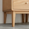 thumbnail image 4 of Solid Oak Storage Cabinet for Living Room - Free-Standing Corner Cabinets Storage Table with Vintage Glass Door,2 Shelves,1 Drawers & Brass Handle for Entryway Kitchen Hallway TV Stand, 4 of 11