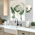 thumbnail image 5 of Palm Leaves Tropical Tie Up Curtains 45 Inches Long, Kitchen Window Curtains Over Sink, Green Botanical Summer Linen Small Window Curtains Shade Balloon Curtains Valances for Bedroom/Cafe 34"x45", 5 of 8
