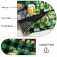 thumbnail image 6 of St. Patrick's Day Entryway Rug 2'x3'&nbsp; Non Slip Front Door Mats, Cute Gnomes Lucky Shamrocks Green Black Plaid Entrance Rugs Indoor Outdoor Carpet, Floor Mats Small Area Rug for Bedroom Kitchen, 6 of 8